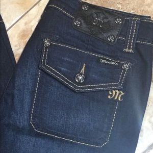 D14 - Miss Me Jeans Flare Dark Wash SZ 29